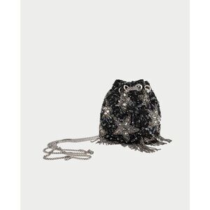 New Zara Beaded Bucket Bag with Rhinestones sequins Evening Bag